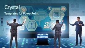  Presentation with cognitive - Theme featuring mind chip - cognitive computing concept as modern background and a ocean colored foreground