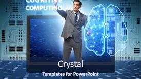  Presentation with cognitive - Slides enhanced with mind chip - cognitive computing concept as modern background and a ocean colored foreground