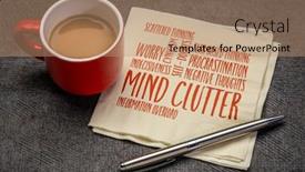  Presentation with clutter - PPT layouts consisting of mind-clutter-word-cloud background and a coral colored foreground