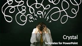  Presentation with depressed - Amazing presentation theme having mind depession - depressed businessman sitting under white backdrop and a black colored foreground