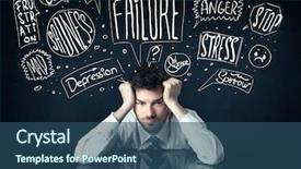  Presentation with mind - Audience pleasing PPT theme consisting of mind depession - young depressed businessman sitting backdrop and a  colored foreground