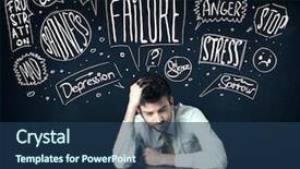  Presentation with depressed - PPT layouts having mind depession - young depressed businessman sitting background and a ocean colored foreground