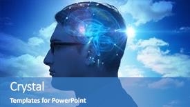  Presentation with artificial intelligence - Presentation theme with mind engineering - artificial intelligence concept with man background and a teal colored foreground