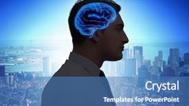  Presentation with artificial intelligence - Presentation theme featuring mind engineering - artificial intelligence concept with man background and a teal colored foreground