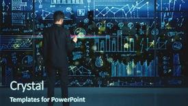  Presentation with statistics - Slide set featuring mind engineering - businessman drawing business statistics background and a tawny brown colored foreground