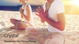  Presentation with mindfulness - Slides featuring mind family - yoga mindfulness harmony and people background and a coral colored foreground