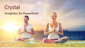  Presentation with mindfulness - Amazing slide deck having mind family - yoga mindfulness harmony and people backdrop and a lemonade colored foreground