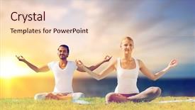  Presentation with mindfulness - Amazing slide deck having mind family - yoga mindfulness harmony and people backdrop and a lemonade colored foreground