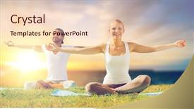  Presentation with mindfulness - Audience pleasing PPT theme consisting of mind family - yoga mindfulness harmony and people backdrop and a lemonade colored foreground