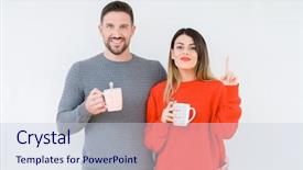  Presentation with pen laptop coffee cup clips - Audience pleasing slide deck consisting of mind family - young couple drinking cup backdrop and a lemonade colored foreground