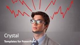  Presentation with arrows process - Theme having mind flash - handsome man standing and thinking background and a  colored foreground