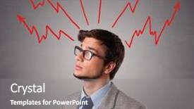  Presentation with arrows process - Theme with mind flash - handsome man standing and thinking background and a  colored foreground