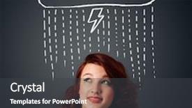  Presentation with lactation young woman breastfeeding - Cool new theme with mind flash - thoughtful young woman with thundercloud backdrop and a dark gray colored foreground