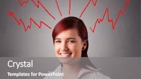  Presentation with flash - Amazing presentation theme having mind flash - young woman standing and thinking backdrop and a gray colored foreground