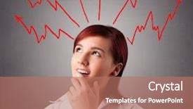  Presentation with flash - Audience pleasing theme consisting of mind flash - young woman standing and thinking backdrop and a coral colored foreground