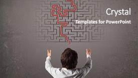  Presentation with maze - Slide set having mind game - business man looking background and a gray colored foreground