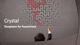  Presentation with way - Colorful slide set enhanced with mind game - business man looking backdrop and a gray colored foreground