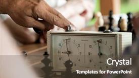  Presentation with chess - Amazing presentation theme having mind game - old chess clock backdrop and a tawny brown colored foreground