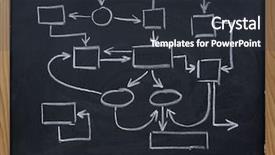  Presentation with management - PPT theme featuring mind map - abstract management scheme sketched background and a dark gray colored foreground