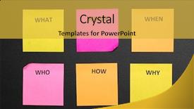  Presentation with sticky notes - Colorful slide deck enhanced with mind map - sticky notes in brainstorming session backdrop and a yellow colored foreground