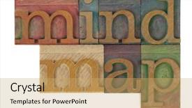  Presentation with color blocks - Presentation theme featuring mind map - together word in vintage wooden background and a yellow colored foreground