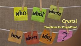  Presentation with decision making - Presentation theme having mind map - who what where when why background and a tawny brown colored foreground