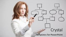  Presentation with flowchart - Amazing presentation design having mind map - woman drawing flowchart business process backdrop and a light gray colored foreground
