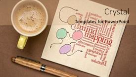  Presentation with problem solution - Slide deck consisting of mind-mapping-word-cloud background and a coral colored foreground