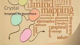  Presentation with problem solution - PPT theme having mind-mapping-word-cloud background and a coral colored foreground