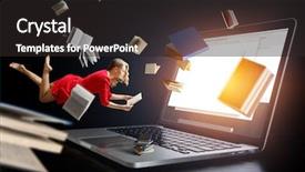  Presentation with imagination - Cool new slide set with mind reading device - expanding the imagination mixed media backdrop and a dark gray colored foreground