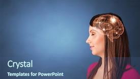  Presentation with blue brain - Cool new PPT theme with portrait with lighting brain backdrop and a ocean colored foreground