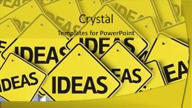  Presentation with ideas - Cool new presentation theme with mind thinker - ideas written on multiple road backdrop and a gold colored foreground