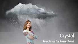  Presentation with woman in under wear - PPT layouts with mind thinker - young pretty woman standing background and a  colored foreground