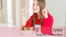  Presentation with drinking water - Cool new presentation design with mindfulness kids - beautiful young girl kid eating backdrop and a red colored foreground
