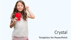  Presentation with questions question marks idea - Slides consisting of mindfulness kids - brunette hispanic girl holding passport background and a cool aqua colored foreground