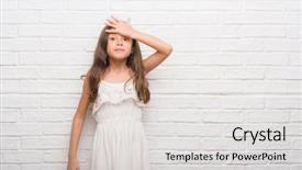  Presentation with floral border over white - Presentation design consisting of mindfulness kids - young hispanic kid over white background and a light gray colored foreground