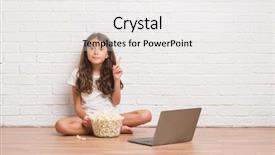  Presentation with movie popcorn - Amazing presentation theme having mindfulness kids - young hispanic kid sitting backdrop and a lemonade colored foreground