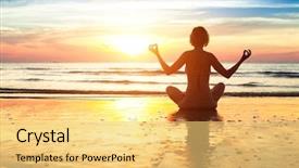  Presentation with sunset beach - Presentation design with ice cream - homemade french toast with butter background and a coral colored foreground