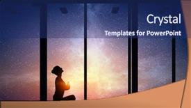  Presentation with positivity - Audience pleasing PPT theme consisting of mindfulness meditation - trying to concentrate on positivity backdrop and a  colored foreground