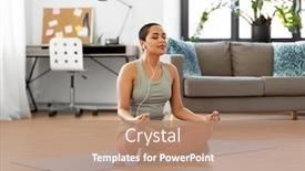  Presentation with healthy lifestyle - PPT layouts with mindfulness-spirituality-and-healthy-lifestyle background and a coral colored foreground