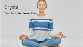  Presentation with spirituality - Audience pleasing PPT theme consisting of mindfulness-spirituality-and-people-concept backdrop and a light gray colored foreground