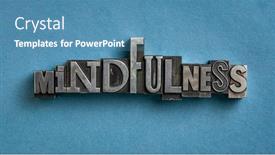  Presentation with banner blue - PPT theme featuring mindfulness-word-abstract-or-banner background and a teal colored foreground