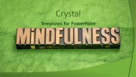  Presentation with mindfulness green - Beautiful theme featuring mindfulness-word-abstract-or-banner backdrop and a yellow colored foreground