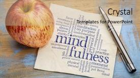  Presentation with mindfulness - Beautiful PPT layouts featuring mindfulness word cloud backdrop and a coral colored foreground