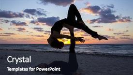  Presentation with sunrise - Presentation design enhanced with mindfulness yoga - couple practicing acroyoga at sunrise background and a wine colored foreground