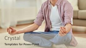  Presentation with mindfulness - Colorful presentation theme enhanced with mindfulness-yoga-and-people-concept backdrop and a soft green colored foreground