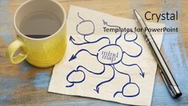  Presentation with napkin - PPT theme with mindmap or network concept - napkin background and a soft green colored foreground