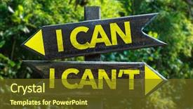  Presentation with mindset - PPT theme consisting of growth mindset - i can - i can't background and a tawny brown colored foreground