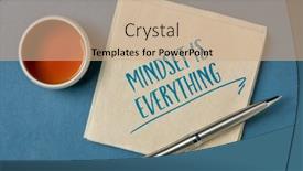  Presentation with everything - Audience pleasing slide set consisting of mindset-is-everything-motivational-slogan backdrop and a coral colored foreground