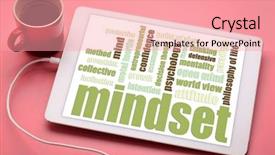  Presentation with growth mindset - Amazing PPT layouts having mindset word cloud backdrop and a coral colored foreground
